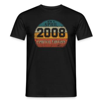 Anniversaire - Edition Limitée Avril 2008 - T-shirt homme - noir - Devant - AI Model Male 178 light (178cm)