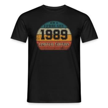 Geburtstag - Limited Edition Februar 1989 - Männer T-Shirt - Schwarz - Vorne - AI Model Male 178 light (178cm)