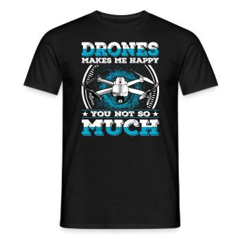 Les drones me rendent heureux Tu n’as pas tellement de drone - T-shirt homme - noir - Devant - AI Model Male 178 light (178cm)
