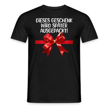 Geschenk auspacken Weihnachten Spruch - Männer T-Shirt - Schwarz - Vorne - AI Model Male 178 light (178cm)