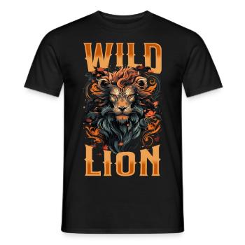 lion, lion head, strong, wild, pride, brave, royal, - Men's T-Shirt - black - Front - AI Model Male 178 light (178cm)