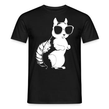 Funny Squirrel Wearing Sunglasses Squirrels - Men's T-Shirt - black - Front - AI Model Male 178 light (178cm)