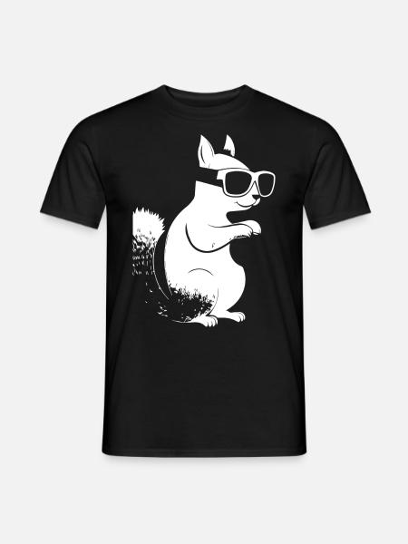 Lustiges Eichhörnchen mit Sonnenbrille Eichhörnchen - Männer T-Shirt - Schwarz