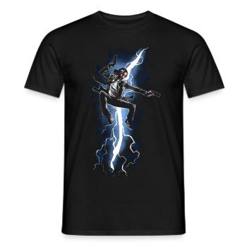 23F 0066 bk - Men's T-Shirt - black - Front - AI Model Male 178 light (178cm)