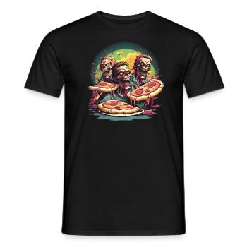 Pizza Till I Die - Men's T-Shirt - black - Front - AI Model Male 178 light (178cm)