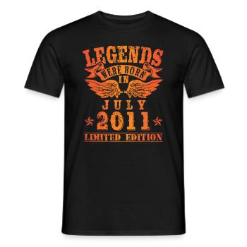 Legends were born in July 2011 birthday - Men's T-Shirt - black - Front - AI Model Male 178 light (178cm)