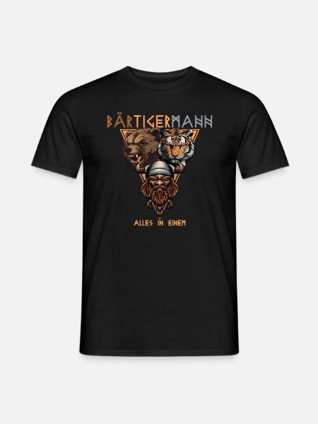 Wikinger - Bärtigermann Bär Tiger Mann - Männer T-Shirt - Schwarz