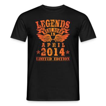 Legends were born in April 2014 Geburtstag - Männer T-Shirt - Schwarz - Vorne - AI Model Male 178 light (178cm)