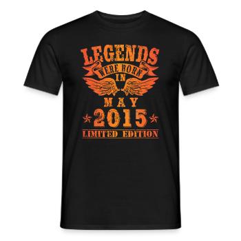 Legends were born in Mai 2015 Geburtstag - Männer T-Shirt - Schwarz - Vorne - AI Model Male 178 light (178cm)