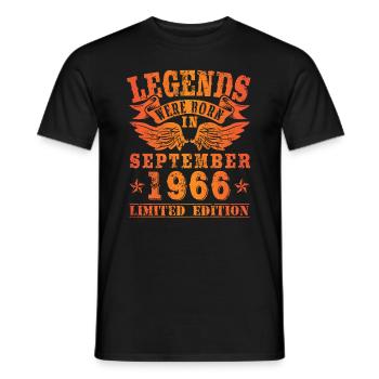 Legends were born in September 1966 Geburtstag - Männer T-Shirt - Schwarz - Vorne - AI Model Male 178 light (178cm)