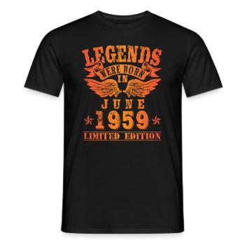 Legends were born in Juni 1959 Geburtstag - Männer T-Shirt - Schwarz - Vorne - AI Model Male 178 light (178cm)