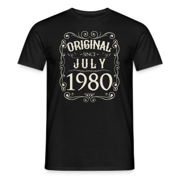 Vintage - Original since Juli 1980 Geburtstag - Männer T-Shirt - Schwarz - Vorne - AI Model Male 178 light (178cm)
