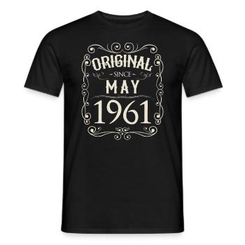 Vintage - Original since Mai 1961 Geburtstag - Männer T-Shirt - Schwarz - Vorne - AI Model Male 178 light (178cm)