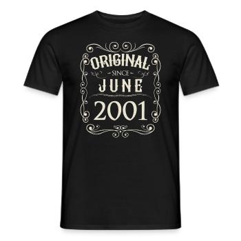 Millésime - Original depuis juin 2001 Anniversaire - T-shirt homme - noir - Devant - AI Model Male 178 light (178cm)