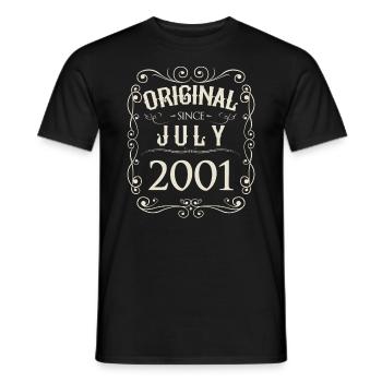 Millésime - Original depuis juillet 2001 Anniversaire - T-shirt homme - noir - Devant - AI Model Male 178 light (178cm)