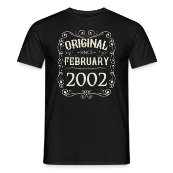 Millésime - Original depuis février 2002 Anniversaire - T-shirt homme - noir - Devant - AI Model Male 178 light (178cm)