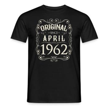 Vintage - Original since April 1962 Geburtstag - Männer T-Shirt - Schwarz - Vorne - AI Model Male 178 light (178cm)