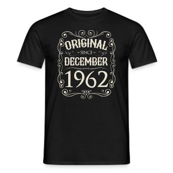 Vintage - Original since Dezember 1962 Geburtstag - Männer T-Shirt - Schwarz - Vorne - AI Model Male 178 light (178cm)