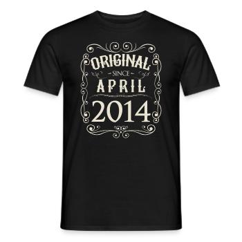 Vintage - Original since April 2014 Geburtstag - Männer T-Shirt - Schwarz - Vorne - AI Model Male 178 light (178cm)