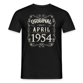 Vintage - Original since April 1954 Birthday - Men's T-Shirt - black - Front - AI Model Male 178 light (178cm)