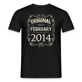 Vintage - Original since Februar 2014 Geburtstag - Männer T-Shirt - Schwarz - Vorne - AI Model Male 178 light (178cm)