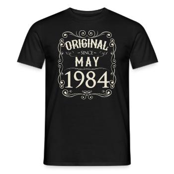 Vintage - Original depuis l'anniversaire de mai 1984 - T-shirt homme - noir - Devant - AI Model Male 178 light (178cm)