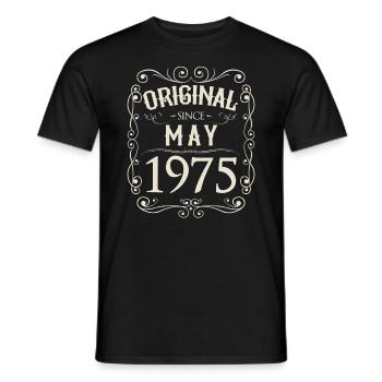 Vintage - Original depuis l'anniversaire de mai 1975 - T-shirt homme - noir - Devant - AI Model Male 178 light (178cm)