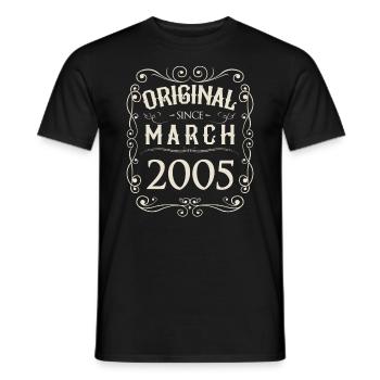 Vintage - Original depuis l'anniversaire de mars 2005 - T-shirt homme - noir - Devant - AI Model Male 178 light (178cm)