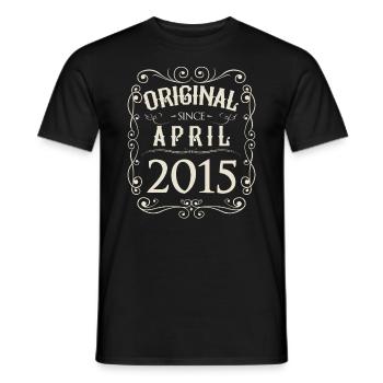Vintage - Original since April 2015 Geburtstag - Männer T-Shirt - Schwarz - Vorne - AI Model Male 178 light (178cm)