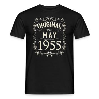 Vintage - Original since Mai 1955 Geburtstag - Männer T-Shirt - Schwarz - Vorne - AI Model Male 178 light (178cm)
