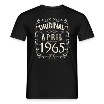 Vintage - Original since April 1965 Geburtstag - Männer T-Shirt - Schwarz - Vorne - AI Model Male 178 light (178cm)
