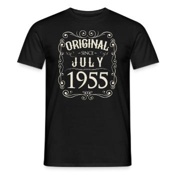 Vintage - Original depuis l'anniversaire de juillet 1955 - T-shirt homme - noir - Devant - AI Model Male 178 light (178cm)