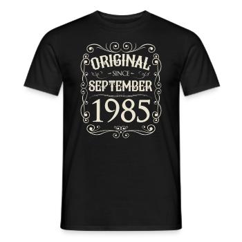 Vintage - Original since September 1985 Birthday - Men's T-Shirt - black - Front - AI Model Male 178 light (178cm)