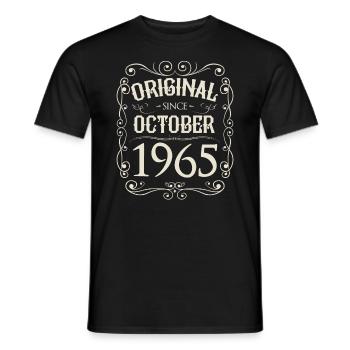 Vintage - Original since Oktober 1965 Geburtstag - Männer T-Shirt - Schwarz - Vorne - AI Model Male 178 light (178cm)