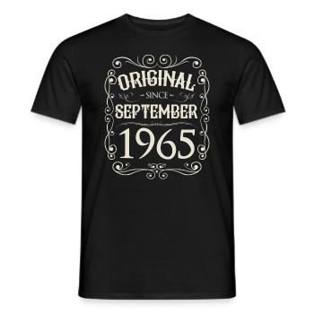 Vintage - Original since September 1965 Geburtstag - Männer T-Shirt - Schwarz - Vorne - AI Model Male 178 light (178cm)
