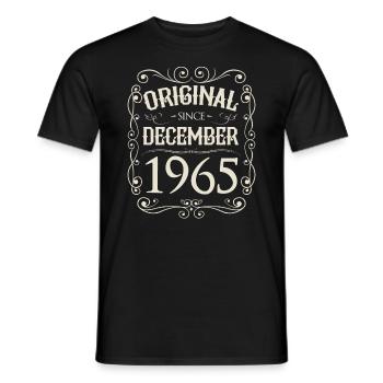 Vintage - Original since Dezember 1965 Geburtstag - Männer T-Shirt - Schwarz - Vorne - AI Model Male 178 light (178cm)