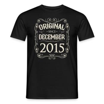 Vintage - Original since Dezember 2015 Geburtstag - Männer T-Shirt - Schwarz - Vorne - AI Model Male 178 light (178cm)