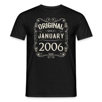 Vintage - Original since January 2006 Birthday - Men's T-Shirt - black - Front - AI Model Male 178 light (178cm)