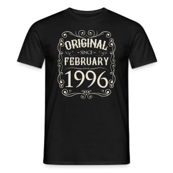 Vintage - Original since February 1996 Birthday - Men's T-Shirt - black - Front - AI Model Male 178 light (178cm)