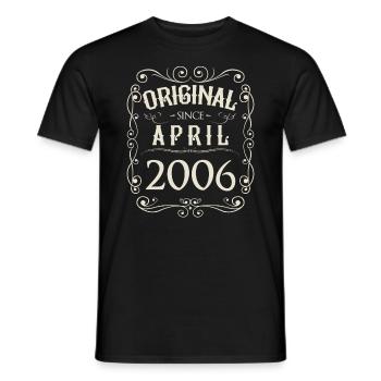 Vintage - Original since April 2006 Birthday - Men's T-Shirt - black - Front - AI Model Male 178 light (178cm)