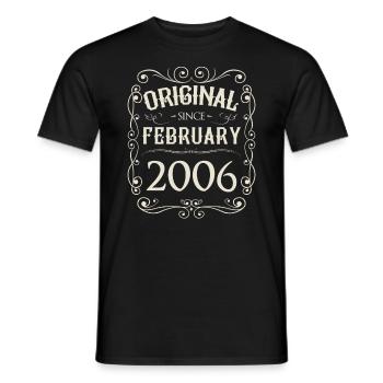 Vintage - Original since February 2006 Birthday - Men's T-Shirt - black - Front - AI Model Male 178 light (178cm)