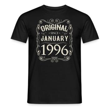 Vintage - Original since Januar 1996 Geburtstag - Männer T-Shirt - Schwarz - Vorne - AI Model Male 178 light (178cm)