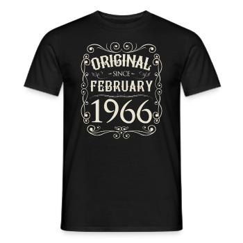 Vintage - Original since February 1966 Birthday - Men's T-Shirt - black - Front - AI Model Male 178 light (178cm)