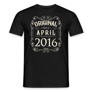 Millésime - Original depuis avril 2016 Anniversaire - T-shirt homme - noir - Devant - AI Model Male 178 light (178cm)