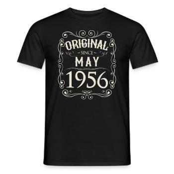 Vintage - Original since May 1956 Birthday - Men's T-Shirt - black - Front - AI Model Male 178 light (178cm)