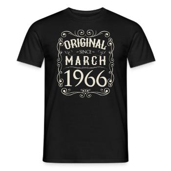 Vintage - Original since March 1966 Birthday - Men's T-Shirt - black - Front - AI Model Male 178 light (178cm)