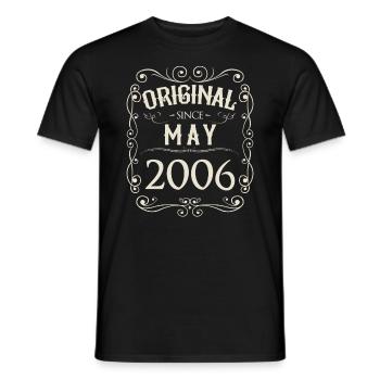 Vintage - Original since May 2006 Birthday - Men's T-Shirt - black - Front - AI Model Male 178 light (178cm)