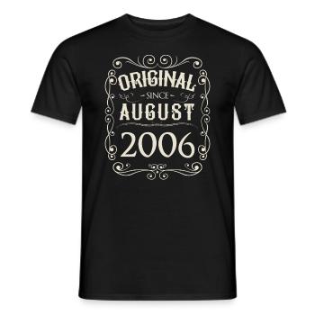 Vintage - Original since August 2006 Birthday - Men's T-Shirt - black - Front - AI Model Male 178 light (178cm)