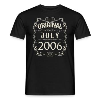Vintage - Original since July 2006 Birthday - Men's T-Shirt - black - Front - AI Model Male 178 light (178cm)