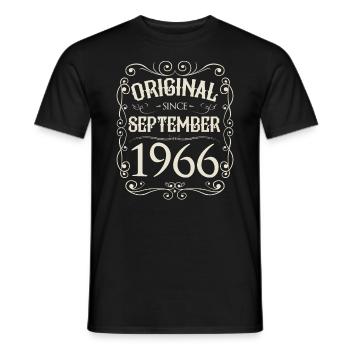 Vintage - Original since September 1966 Geburtstag - Männer T-Shirt - Schwarz - Vorne - AI Model Male 178 light (178cm)
